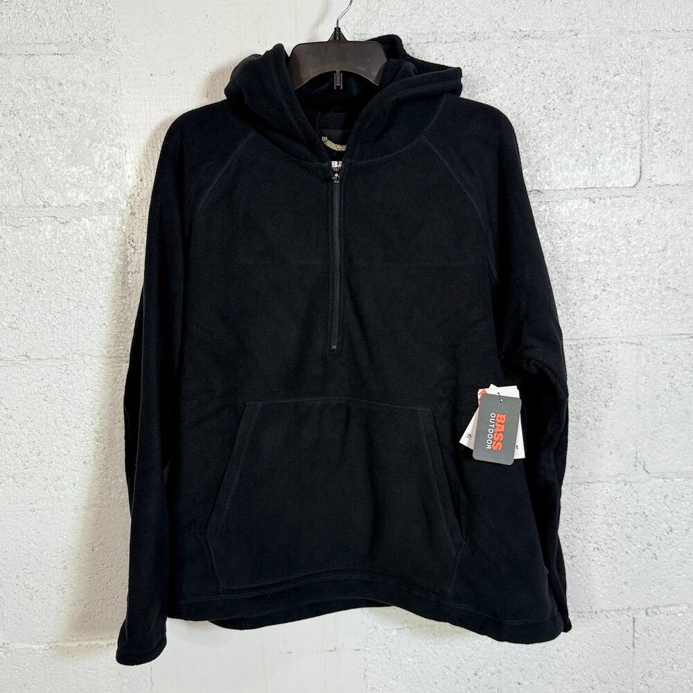 Bass Outdoor Women's Quarter-Zip Long-Sleeve Hoodie Black XL $70